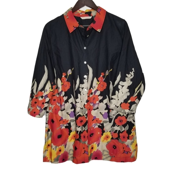 Soft Surroundings Bold Floral Tunic Sz PXL Multico - Picture 5 of 10